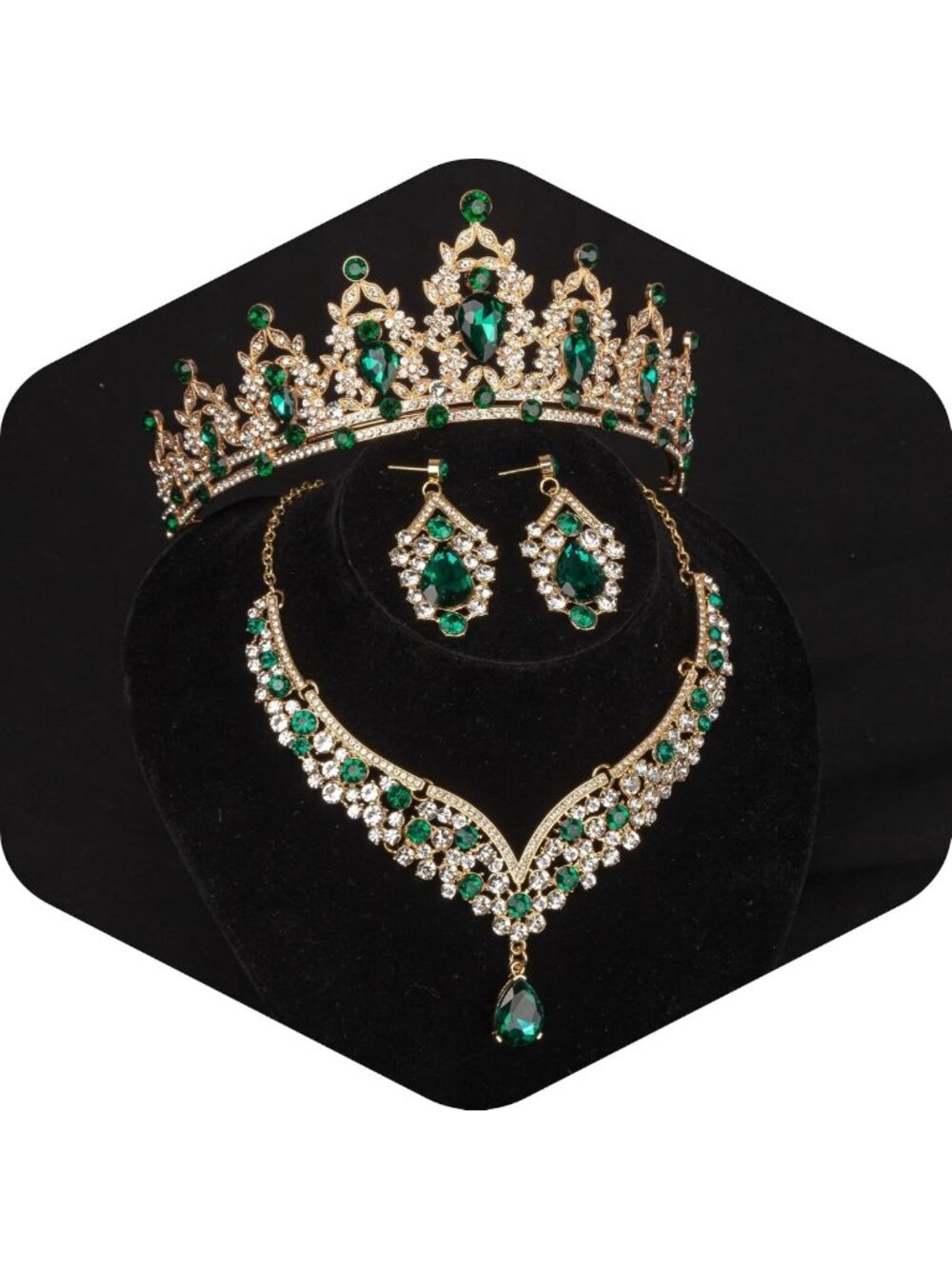 Elegant Crystal Crown & Tiara Jewelry Set for Weddings, Parties & Pageants